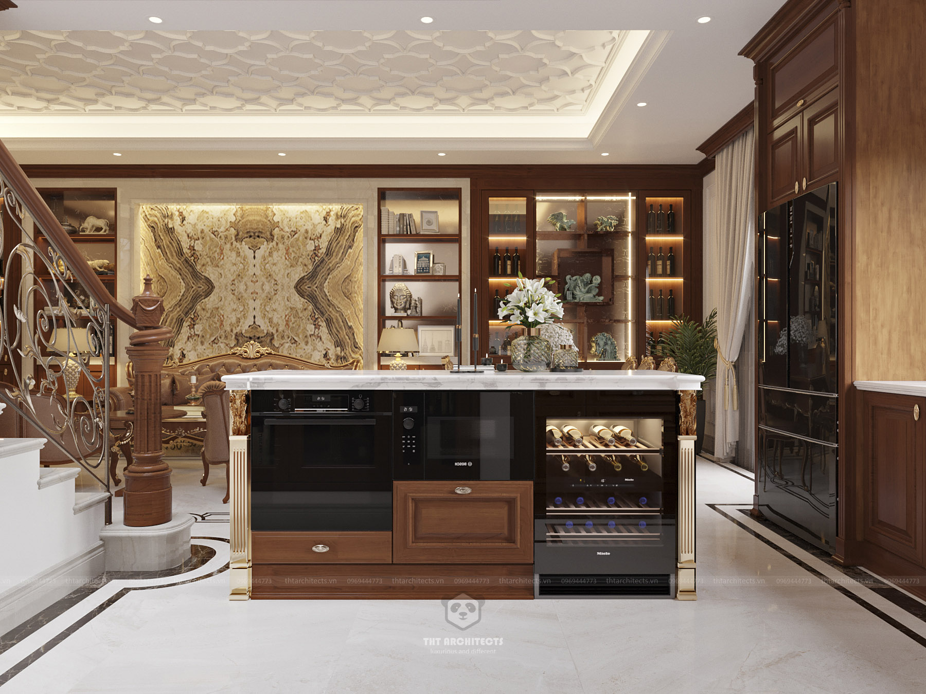 tht architects - Nhà phố cộng hòa - phòng khách bếp 05